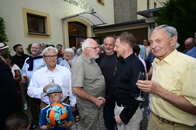 Ministerpräsident Michael Kretschmer bei der Wahlparty des Amtsinhabers und Oberbürgermeisterkandidaten Octavian Ursu im Ristorante Da Vinci. Görlitz, 31.05.2026. Octavian Ursu bleibt Oberbürgermeister von Görlitz. Er gewann heute in der zweiten Wahlrunde mit 55,8 Prozent. AfD-Konkurrent Sebastian Wippel kam auf 44,2 Prozent. Damit ist Ursu für weitere sieben Jahre gewählt. Der CDU-Kandidat trat mit Unterstützung der Bündnis- Grünen, Motor für Görlitz Bürger für Görlitz an. Copyright: xMatthiasxWehnertx