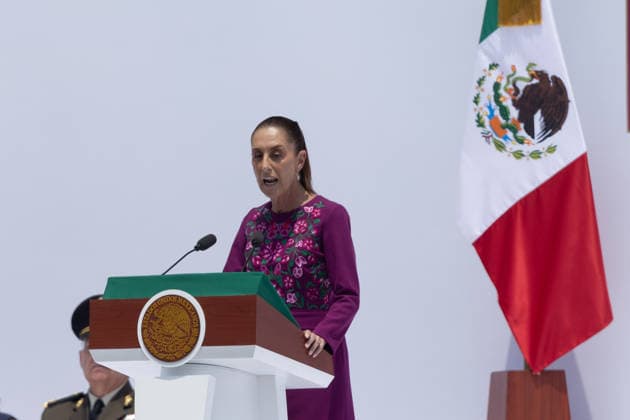 Mexican President Claudia Sheinbaum delivers national report in Mexico City MEXICO CITY, MEXICO - MAY 31: Mexican President Claudia Sheinbaum speaks during her national address, at the Monument to the Revolution, in Mexico City, Mexico on May 31, 2026. Thousands of supporters gathered to attend President Claudia Sheinbaum s national report, which was simultaneously broadcast on screens in public squares across the country, marking two years since the presidential election. Alejandro Aguilar Lopez Anadolu Mexico City Mexico. Editorial use only. Please get in touch for any other usage.  Copyright: x2026xAnadoluxAlejandroxAguilarxLopezx