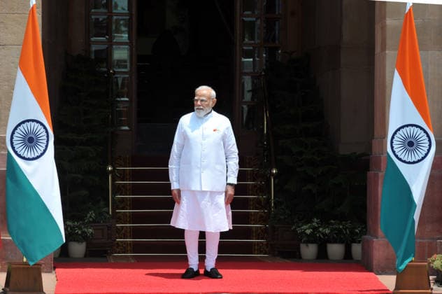 June 1, 2026, New Delhi, Delhi, India: Indian Prime Minister Narendra Modi wait for Myanmar President Min Aung Hlaing during their meeting in Hyderabad House,in New Delhi, India, Monday, June 1, 2026, , INDIA New Delhi India  - ZUMAb226 20260601_zip_b226_001 Copyright: xRavixBatrax