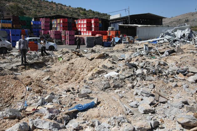 Palestinians inspect the rubble of their property after Israeli authorities demolished a large part of the main vegetable market in the West Bank village of Beita, southeast of Nablus Palestinians inspect the rubble of their property after Israeli authorities demolished a large part of the main vegetable market in the West Bank village of Beita, southeast of Nablus.June 1, 2026. Photo by Mohammed Nasser apaimages Nablus West Bank Palestinian Territory 010626_Nablus_MN_00(6) Copyright: xapaimagesxMohammedxNasserx xapaimagesx