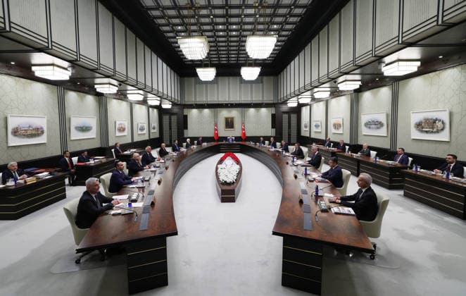 Turkish President Recep Tayyip Erdogan ANKARA, TURKIYE - JUNE 1: (----EDITORIAL USE ONLY MANDATORY CREDIT - TURKISH PRESIDENCY MURAT CETINMUHURDAR HANDOUT - NO MARKETING NO ADVERTISING CAMPAIGNS - DISTRIBUTED AS A SERVICE TO CLIENTS----) Turkish President Recep Tayyip Erdogan chairs a Presidential Cabinet meeting at the Presidential Complex in Ankara, Turkiye, on June 1, 2026. TUR Presidency Murat Cetinmuhurdar Anadolu Ankara Turkey. Editorial use only. Please get in touch for any other usage.  Copyright: x2026xAnadoluxTURxPresidency MuratxCetinmuhurdarx
