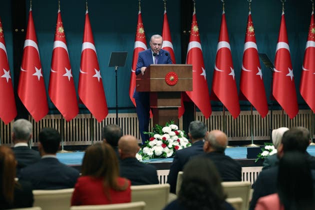 Turkish President Recep Tayyip Erdogan ANKARA, TURKIYE - JUNE 1: (----EDITORIAL USE ONLY MANDATORY CREDIT - TURKISH PRESIDENCY MURAT KULA HANDOUT - NO MARKETING NO ADVERTISING CAMPAIGNS - DISTRIBUTED AS A SERVICE TO CLIENTS----) Turkish President Recep Tayyip Erdogan makes statements following a Presidential Cabinet meeting at the Presidential Complex in Ankara, Turkiye, on June 1, 2026. TUR Presidency Murat Kula Anadolu Ankara Turkey. Editorial use only. Please get in touch for any other usage.  Copyright: x2026xAnadoluxTURxPresidencyx xMuratxKulax