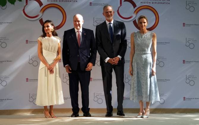 Spanish Queen Letizia, Monaco Prince Alberto II, Spanish King Felipe VI and Monaco Princess Charlene attending 150 anniversary of Primera misión diplomática entre Espana y Monaco in Madrid on Monday, 1 June 2026. Cordon Press 