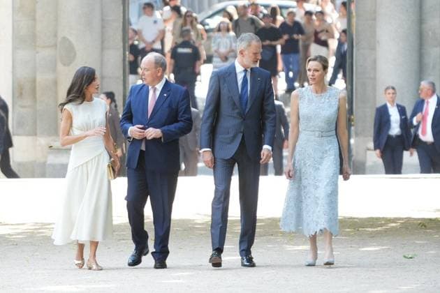 Spanish Queen Letizia, Monaco Prince Alberto II, Spanish King Felipe VI and Monaco Princess Charlene attending 150 anniversary of Primera misión diplomática entre Espana y Monaco in Madrid on Monday, 1 June 2026. Cordon Press 