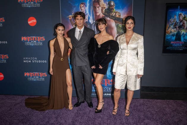 June 1, 2026, New York, United States: (L-R) Camila Mendes, Nicholas Galitzine, Alison Brie and Morena Baccarin attend Masters of the Universe Fan Screening at Regal Times Square on June 1, 2026 in New York City. New York United States  - ZUMAs197 20260601_aaa_s197_333 Copyright: xRonxAdarx