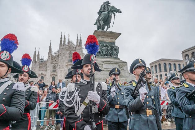 IPA85256955 - MILAN, 2 06 2026 - Piazza del Duomo, flag raising ceremony for the 80th anniversary of the Italian Republic Day.  Copyright: xEmanuelexRobertoxDexCarlix xx 85256955