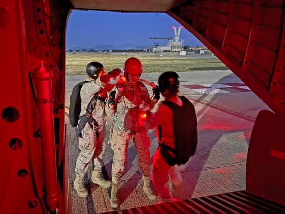 The Princess of Asturias has completed the Basic Parachuting Course at the Méndez Parada Military Parachuting School Princess Leonor during the night boarding the plane to perform the jumps planned for the basic parachuting course at the Alcantarilla Air Base, in May 2026, in Alcantarilla Murcia PRINCESS LEONOR PARACHUTING SCHOOL ARMED FORCES MAY 2026 House of H M the King 02 06 2026 Alcantarilla Murcia Alcantarilla Murcia Murcia Spain  Copyright: xCasaxdexS.M.xelxReyx 7565616