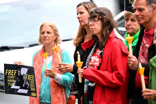 Rally outside the Hong Kong Economic & Trade Office BRUSSELS, BELGIUM - JUNE 02 : Rally outside the Hong Kong Economic & Trade Office organised by Amnesty International and the Belgian trade unions ACV-CSC and FGTB to mark the 37th anniversary of the Tiananmen Square crackdown (4 June).The organisation also intends to call for the release of two prisoners of conscience who are being held simply for attempting to organise a similar protest in Hong Kong on June 2, 2026 in Brussels, Belgium, 02 06 2026 Brussels Belgium  Copyright: xDidierxLebrunx