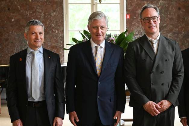 The King Hands Out The Francqui-Collen Prize 2026 BRUSSELS, BELGIUM - JUNE 2 : King Philippe hands out the 2026 Francqui-Collen Prize in Biological and Medical Sciences to Prof. Diether Lambrechts (KU Leuven VIB) and Prof. Patrice Cani (UC Louvain) at the Palace of the Academies in Brussels. Professor Diether Lambrechts receives the prize for his research into the best treatments for cancerous tumours, whilst Professor Patrice Cani is recognised for his work and research into the interaction between our gut bacteria and our brain, and for his groundbreaking discoveries ....on June 02, 2026 in Brussels, Belgium, 02 06 2026 Brussels Belgium  Copyright: xBertxVanxDenxBrouckex