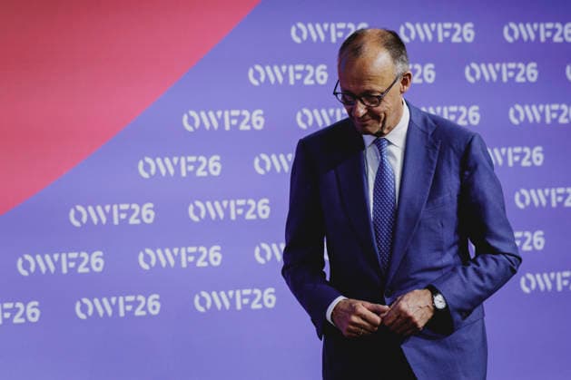 Friedrich Merz (CDU), Bundeskanzler, aufgenommen beim Ostdeutschen Wirtschaftsforum in Bad Saarow, 02.06.2026. Bad Saarow Deutschland *** Friedrich Merz CDU , Federal Chancellor, photographed at the East German Economic Forum in Bad Saarow, 02 06 2026 Bad Saarow Germany Copyright: xFlorianxGaertnerx