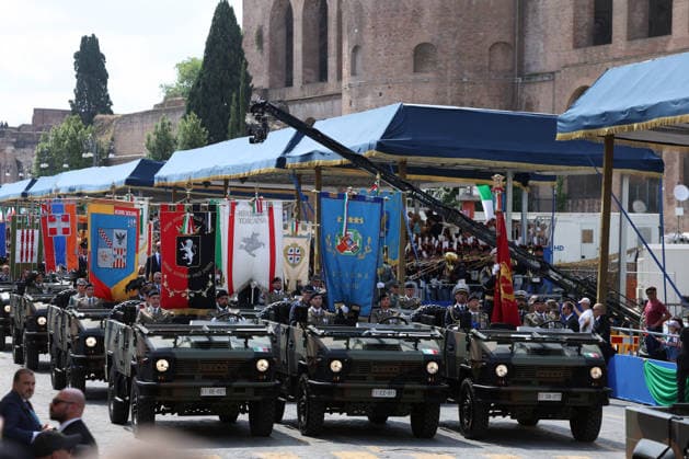 Republic Day Parade - Rome Heads of state and government guests attend the traditional military parade along the Imperial Forum during Republic Day celebrations in Rome, Italy on June 2, 2026, in the presence of the President of the Republic, honoring the values of the Republic and the Armed Forces. Photo by Marco Iacobucci IPA ABACAPRESS.COM Rome italia Italy  Copyright: xIacobuccixMarco IPA ABACAx