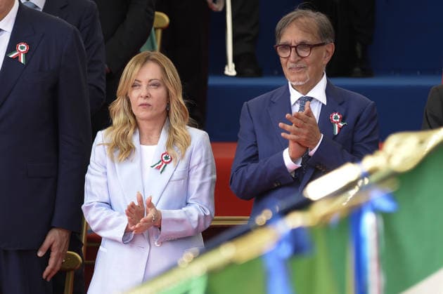 Foto IPP Marco Mattei Roma 02 06 2026 80 Anniversario della Festa della Repubblica la Rivista Militare ai Fori Imperiali nella foto Giorgia Meloni Ignazio La Russa Italy Photo Press - World Copyright . *** Photo IPP Marco Mattei Rome 02 06 2026 80 Anniversary of Republic Day the Military Review at the Imperial Forums in the photo Giorgia Meloni Ignazio La Russa Italy Photo Press World Copyright 