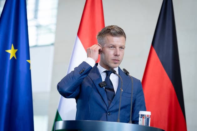 Ministerpräsident, Péter Magyar Berlin, Bundeskanzleramt, Pressekonferenz, Ministerpräsident, Ungarn, Péter Magyar Berlin Berlin GER *** Prime Minister, Péter Magyar Berlin, Federal Chancellery, Press conference, Prime Minister, Hungary, Péter Magyar Berlin Berlin GER