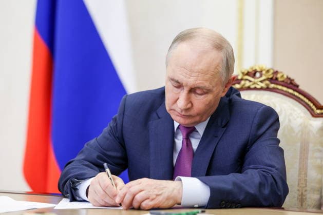 RUSSIA, MOSCOW - JUNE 2, 2026: Russia s President Vladimir Putin attends a meeting of the Presidential Council for State Policy on Promoting the Russian Language and the Languages of the Peoples of Russia via video link. Vyacheslav Prokofyev Russian Presidential Press and Information Office TASS  93298991