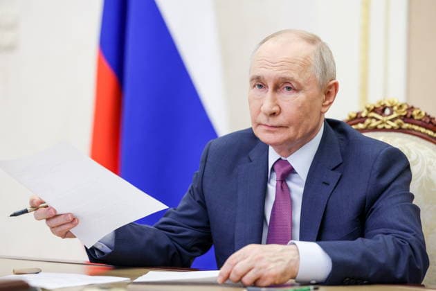 RUSSIA, MOSCOW - JUNE 2, 2026: Russia s President Vladimir Putin attends a meeting of the Presidential Council for State Policy on Promoting the Russian Language and the Languages of the Peoples of Russia via video link. Vyacheslav Prokofyev Russian Presidential Press and Information Office TASS  93298996