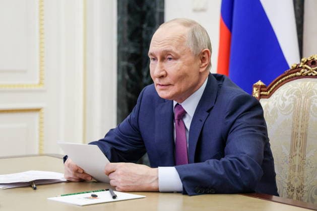 RUSSIA, MOSCOW - JUNE 2, 2026: Russia s President Vladimir Putin attends a meeting of the Presidential Council for State Policy on Promoting the Russian Language and the Languages of the Peoples of Russia via video link. Vyacheslav Prokofyev Russian Presidential Press and Information Office TASS  93299341
