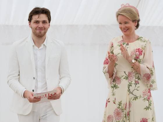 Queen Mathilde of Belgium pictured during the award ceremony for the winners of the 22nd edition of the Queen Elisabeth Cello Competition, at the Queen Elizabeth Music Chapel, in Waterloo, on Tuesday 02 June 2026.  BENOITxDOPPAGNE 175740022