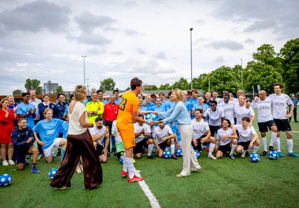 02-06-2026 Voorburg Queen Maxima, Honorary Chair of the MIND Us Foundation, during the kick off the ˜The Invisible Injury™ program by the KNVB and Zilveren Kruis at Forum Sport in Voorburg. Â  Copyright: xPPEx