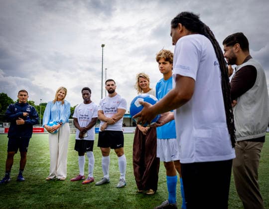 02-06-2026 Voorburg Queen Maxima, Honorary Chair of the MIND Us Foundation, during the kick off the ˜The Invisible Injury™ program by the KNVB and Zilveren Kruis at Forum Sport in Voorburg. Â  Copyright: xPPEx