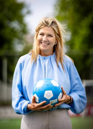02-06-2026 Voorburg Queen Maxima, Honorary Chair of the MIND Us Foundation, during the kick off the ˜The Invisible Injury™ program by the KNVB and Zilveren Kruis at Forum Sport in Voorburg. Â  Copyright: xPPEx
