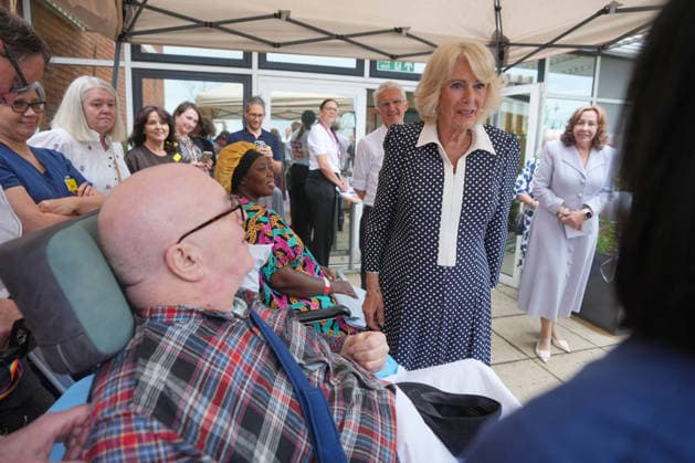 Queen Camilla attends the opening of St George s Hospital s Neuro Intensive Care roof garden in London, UK, 02 June 2026 Britain s Queen Camilla greets staff and pattens as she attends the official opening of St George s Hospital s Neuro Intensive Care roof garden in London, UK on 02 June 2026., Credit:Pool PA ROTA - B68 Avalon London, United Kingdom  Copyright: xPoolx xPAxROTAx-xB68x xAvalonx 1107318712