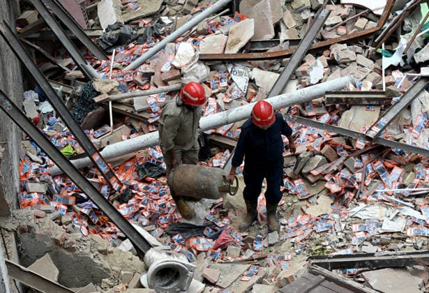 NEW DELHI, INDIA - JUNE 2: NDRF team conducts a search and rescue operation as a building collapsed after the cylinder blast in Mukundpur, Burari, on June 2, 2026 in New Delhi, India. Neighbours and officials alleged that a large number of cylinders were being stored illegally inside the house where the blast occurred. (Photo by Ishant Chauhan Hindustan Times ) House Collapses After Cylinder Blast In Delhi™s Mukundpur, People Feared Trapped Under Debris