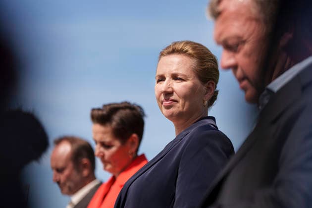 DENMARK Government Platform Presented Party leaders Martin Lidegaard (Radikale Venstre), Pia Olsen Dyhr (SF), future Prime Minister Mette Frederiksen (Socialdemokratiet), and Lars Loekke Rasmussen (Moderaterne) present the government platform for a new government in Denmark, at Marienborg in Kongens Lyngby, Tuesday, June 2, 2026. (Photo: Liselotte Sabroe Ritzau Scanpix) , Copenhagen Denmark *** DENMARK Government Platform Presented Party leaders Martin Lidegaard Radikale Venstre , Pia Olsen Dyhr SF , future Prime Minister Mette Frederiksen Socialdemokratiet , and Lars Loekke Rasmussen Moderaterne present the government platform for a new government in Denmark, at Marienborg in Kongens Lyngby, Tuesday, June 2, 2026 Photo Liselotte Sabroe R  Copyright: Ritzau Scanpix LiselottexSabroex spdk20260602-174528-L