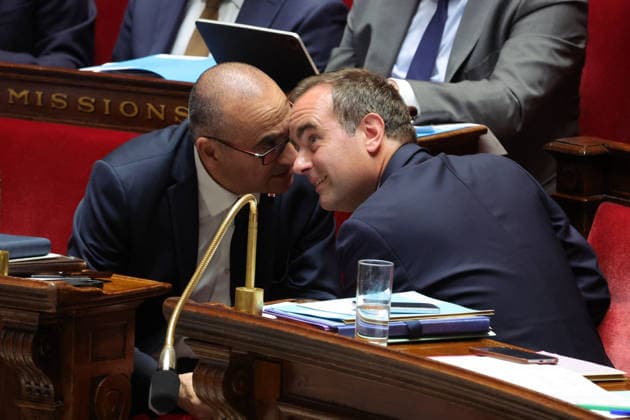 Session of Questions to the Government in National Assembly - Paris French Prime Minister Sebastien Lecornu and French Minister of the Interior Laurent Nunez seen here during a session of Questions to the Government at the French National Assembly in Paris, France on May 2, 2026. Photo by Henri Szwarc ABACAPRESS.COM Paris France  Copyright: xSzwarcxHenri ABACAx