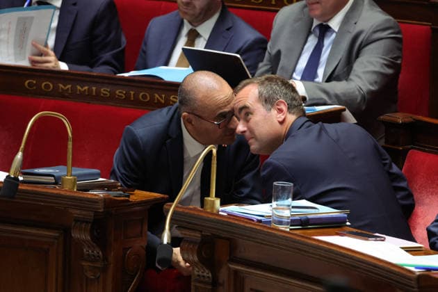 Session of Questions to the Government in National Assembly - Paris French Prime Minister Sebastien Lecornu and French Minister of the Interior Laurent Nunez seen here during a session of Questions to the Government at the French National Assembly in Paris, France on May 2, 2026. Photo by Henri Szwarc ABACAPRESS.COM Paris France  Copyright: xSzwarcxHenri ABACAx