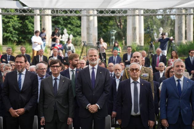 The King presides over the tribute to Juan Antonio Samaranch in Barcelona I D The Minister of Transport and Sustainable Mobility, Óscar Puente the President of the Generalitat, Salvador Illa King Felipe VI the President of the Spanish Olympic Committee, Alejandro Blanco and the Mayor of Barcelona, Jaume Collboni, during the celebration of the tribute to Juan Antonio Samaranch, at the Palacete Albéniz, on June 2, 2026, in Barcelona, Catalonia Spain This event commemorates the legacy of the historic IOC president in the framework of the centenary of his birth and the preparations for the Barcelona Olympic Games 02 JUNE 2026 KING KING ROYALTY EVENT MEMORIAL EVENT Barcelona Catalunya Catalunya Barcelona Catalunya Espana  Copyright: xDavidxZorrakinox 7566911