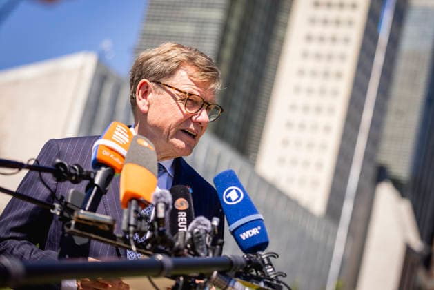 Johann Wadephul (CDU), Bundesaussenminister, aufgenommen im Rahmen eines Pressestatements bei den Vereinten Nationen in New York City, 02.06.2026. Der Minister reist in die USA fuer die Wahl zum nichtstaendigen Sitz im Sicherheitsrat der Vereinten Nationen. Fotografiert im Auftrag des Auswaertigen Amtes New York City Vereinigte Staaten von Amerika *** Johann Wadephul CDU , Federal Foreign Minister, photographed during a press statement at the United Nations in New York City, 02 06 2026 The Minister travels to the USA for the election to the non-permanent seat on the United Nations Security Council Photographed on behalf of the Federal Foreign Office New York City United States of America Copyright: xJulianexSonntag AAx