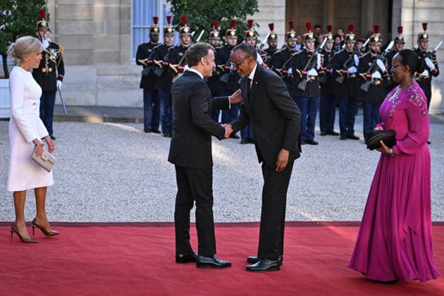 Emmanuel and Brigitte Macron welcome Paul and Jeannette Kagame at the Elysee FA French President Emmanuel Macron and French First Lady Brigitte Macron welcome Rwanda s President Paul Kagame and his wife Jeannette Kagame at The Elysee Presidential Palace in Paris on June 2, 2026. Photo by Firas Abdullah ABACAPRESS.COM Paris Ile-de-France France  Copyright: xAbdullahxFiras ABACAx