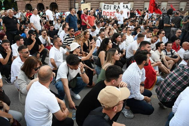 Protests continue in Albania over planned tourism project TIRANA, ALBANIA - JUNE 2: Thousands of demonstrators carrying banners and placards gather at Skanderbeg Square to protest the planned sale of a beach in the Zvernec area of Vlora as part of a tourism development project, in Tirana, Albania on June 2, 2026. Protesters after marched toward the Prime Minister’s Office to voice opposition to the project. Olsi Shehu Anadolu Tirana Albania. Editorial use only. Please get in touch for any other usage.  Copyright: x2026xAnadoluxOlsixShehux