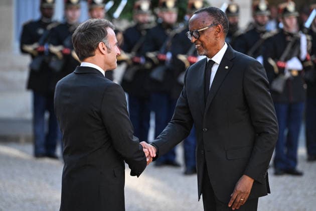 Emmanuel and Brigitte Macron welcome Paul and Jeannette Kagame at the Elysee FA French President Emmanuel Macron welcomes Rwanda s President Paul Kagame at The Elysee Presidential Palace in Paris on June 2, 2026. Photo by Firas Abdullah ABACAPRESS.COM Paris Ile-de-France France  Copyright: xAbdullahxFiras ABACAx