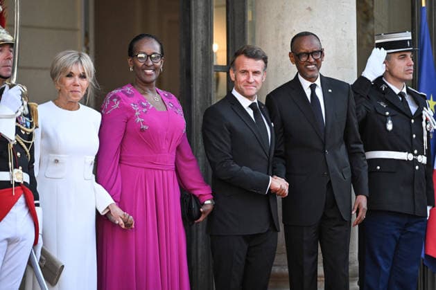 Emmanuel and Brigitte Macron welcome Paul and Jeannette Kagame at the Elysee FA French President Emmanuel Macron and French First Lady Brigitte Macron welcome Rwanda s President Paul Kagame and his wife Jeannette Kagame at The Elysee Presidential Palace in Paris on June 2, 2026. Photo by Firas Abdullah ABACAPRESS.COM Paris Ile-de-France France  Copyright: xAbdullahxFiras ABACAx