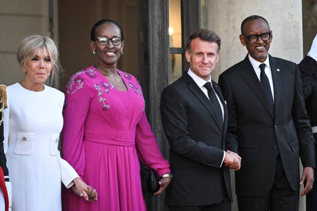 Emmanuel and Brigitte Macron welcome Paul and Jeannette Kagame at the Elysee FA French President Emmanuel Macron and French First Lady Brigitte Macron welcome Rwanda s President Paul Kagame and his wife Jeannette Kagame at The Elysee Presidential Palace in Paris on June 2, 2026. Photo by Firas Abdullah ABACAPRESS.COM Paris Ile-de-France France  Copyright: xAbdullahxFiras ABACAx