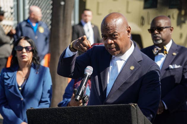June 2, 2026, Newark, New Jersey, United States: Newark Mayor RAS BARAKA responds to questions from members of the press during his press conference. BARAKA would announce that the city will be filing a lawsuit against the operators of Delaney Hall to close the detention center due to reports of health and safety concerns. Newark United States  - ZUMAf193 20260602_znp_f193_008 Copyright: xDerekxFrenchx