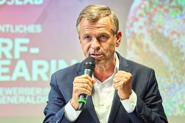- Wien 02.06.2026 - NEOS Hearing ORF GD Kandidaten- Öffentliches Hearing der Kandidaten für das Amt des ORF-Generaldirektors im ORF-Funkhaus Wien. Insgesamt bewerben sich 13 Kandidaten um die Nachfolge an der Spitze des ORF. 5 von ihnen wurden zu einem öffentlichen Hearing des NEOS Lab eingeladen, um ihre Vorstellungen für die Zukunft des öffentlich-rechtlichen Rundfunks zu präsentieren. PHOTO: Ex-Pro7Sat.1Puls4-Geschäftsführer Markus Breitenecker. Vienna (AUSTRIA) - Candidates for the position of ORF Director General during a public hearing organized by NEOS Lab at the ORF Funkhaus in Vienna. Medienpolitik, Medienreform, Public Service, Digitalisierung, Unabhängigkeit, Medienmanagement, Demokratie, Stiftungsrat, Medienzukunft, Aus 