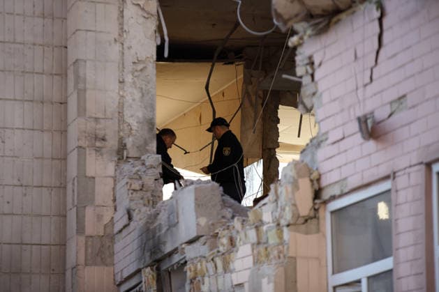 RECORD DATE NOT STATED Specialists clear debris and document the destruction inside an outpatient clinic in the Holosiivskyi district of Kyiv, Ukraine, on June 2, 2026, after the building sustained severe damage in a massive overnight Russian attack. The second and third floors of the medical facility were completely destroyed, with walls and ceilings damaged, all windows blown out, and medical equipment wrecked. The clinic is one of the largest in the Holosiivskyi district and serves about 20,000 patients. Its operations have been temporarily suspended due to the damage (Photo by Marianna Kotyk Ukrinform) Outpatient clinic serving 20,000 patients damaged in Russian attack on Kyiv  Copyright: xMariannaxKotykx