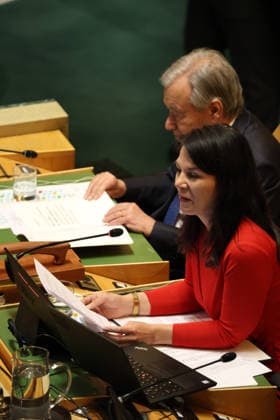 June 2, 2026, New York, New York, USA: President of the General Assembly ANNALENA BAERBOCK presides from the dais in the General Assembly Hall before the vote for President of the 81st session of the UN General Assembly at UNHQ in New York. New York USA  - ZUMAo116 20260602_znp_o116_021 Copyright: xBiancaxOterox
