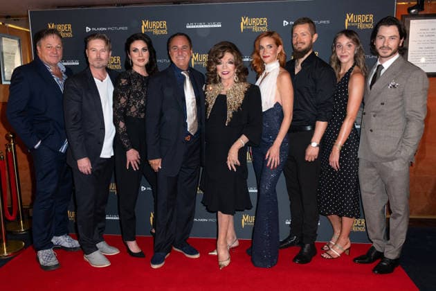Jim Borstelmann, Jacob Young, Nadia Bjorlin, Mark Rozzano, Dame Joan Collins, Hana Vagnerová, Espen Hatleskog, India Thain and Toby Alexander Smith attends A Murder Between Friends UK Premiere at the Curzon Mayfair in London, England. UK. Tuesday 2nd June 2026. Copyright: xJamesxWarrenx ae7dj349