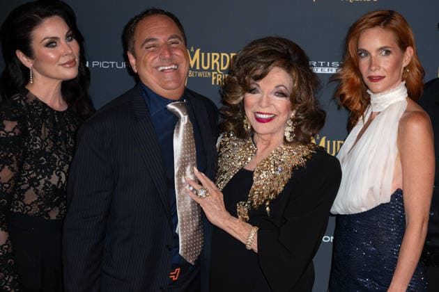 Nadia Bjorlin, Mark Rozzano, Dame Joan Collins and Hana Vagnerová attends A Murder Between Friends UK Premiere at the Curzon Mayfair in London, England. UK. Tuesday 2nd June 2026. Copyright: xJamesxWarrenx ae7dj354