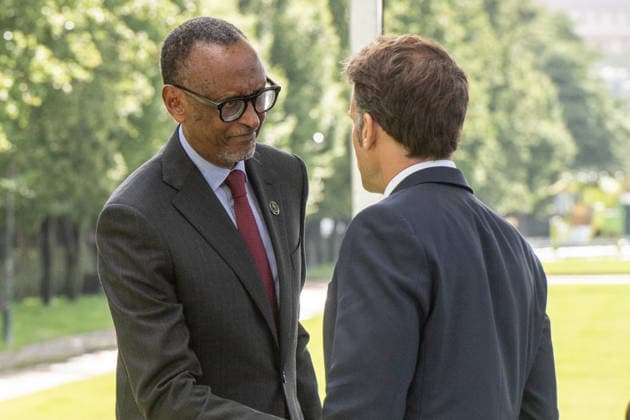 Emmanuel Macron Honors Tutsi Genocide Victims - Paris Rwandan President Paul Kagame and French President Emmanuel Macron. French President Emmanuel Macron inaugurates the memorial known as L Archive in tribute to the victims of the genocide perpetrated against the Tutsi in Rwanda, with Paul Kagame, President of the Republic of Rwanda, on the Esplanade Habib-Bourguiba in Paris, France on June 2, 2026. Photo by Isa Harsin Pool ABACAPRESS.COM Paris Ile-de-France France  Copyright: xHarsinxIsa Pool ABACAx