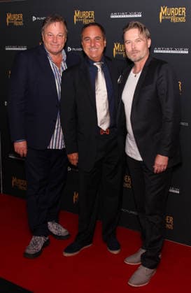 Murder Between Friends premiere London, UK. Jim Borstelmann, Mark Rozzano and Jacob Young at the Murder Between Friends premiere. Curzon Mayfair. 2nd June 2026. LMK11-S030626-001 Steve Bealing Landmark Media 