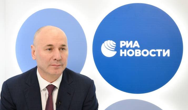 SPIEF-2026. RIA Novosti stand and Sputnik Radio studio 9178920 03.06.2026 SPIEF-2026. RIA Novosti stand. Anzor Muzaev, Head, Federal Service for the Supervision of Education and Science (Rosobrnadzor) Grigory Sysoev Sputnik St. Petersburg Russia  Copyright: xGrigoryxSysoevx