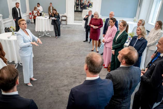 FV26: Ministers meet at the Prime Minister s Office before they go to Amalienborg Prime Minister Mette Frederiksen (S) gives a speech to the government s new ministers as they meet at the Prime Minister s Office before they go to Amalienborg on Wednesday, June 3, 2026. (Photo: Mads Claus Rasmussen Ritzau Scanpix) , Copenhagen Denmark *** FV26 Ministers meet at the Prime Minister s Office before they go to Amalienborg Prime Minister Mette Frederiksen S gives a speech to the government s new ministers as they meet at the Prime Minister s Office before they go to Amalienborg on Wednesday, June 3, 2026 Photo Mads Claus Rasmussen Ritzau Scanpix , Copenhagen Denmark  Copyright: RitzauxScanpix MadsxClausxRasmussenx spdk20260603-110540-L
