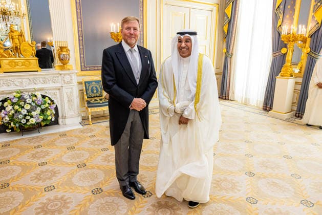 03-06-2026 Palace King Willem-Alexander during a meeting with the ambassador of Kuwait, A.S.M. Al-Jarallah, at palace Noordeinde in The Hague. Â  Copyright: xPPEx