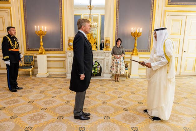 03-06-2026 Palace King Willem-Alexander during a meeting with the ambassador of Kuwait, A.S.M. Al-Jarallah, at palace Noordeinde in The Hague. Â  Copyright: xPPEx