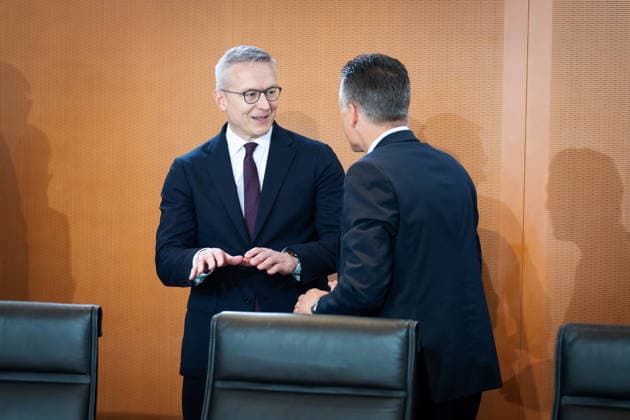 Kabinettsitzung, Bundesregierung, Auftakt Auftakt, Kabinettsitzung, Bundesregierung, Kanzleramtsminister, Thorsten Frei, Karsten Wildberger, Bundesminister, Digitales Berlin Berlin GER *** Cabinet meeting, Federal Government, Kick-off Kick-off, Cabinet meeting, Federal Government, Minister of the Chancellery, Thorsten Frei, Karsten Wildberger, Federal Minister, Digital Berlin Berlin GER