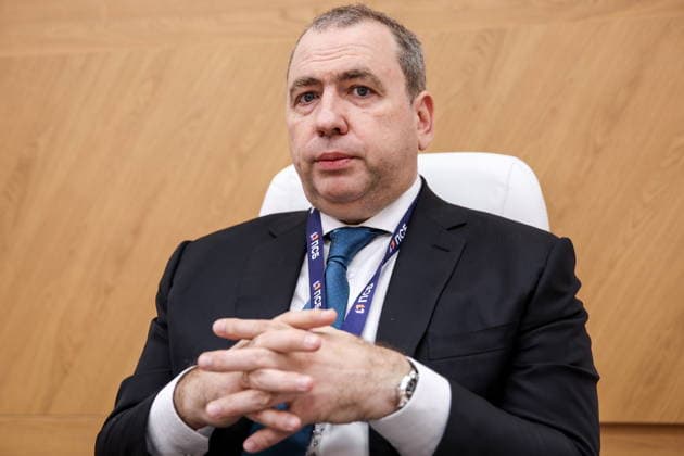 RUSSIA, ST PETERSBURG - JUNE 3, 2026: PSB Bank Deputy Chairman Mikhail Dorofeyev during an interview with the TASS News Agency at the 2026 St Petersburg International Economic Forum at the ExpoForum Convention and Exhibition Centre. Peter Kovalev TASS  93324363